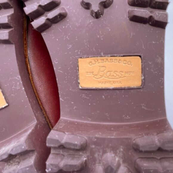 G.H. Bass Weejuns Penny Loafers Lug Sole Red Orange Leather Size 7 Preppy Fall - Picture 14 of 16